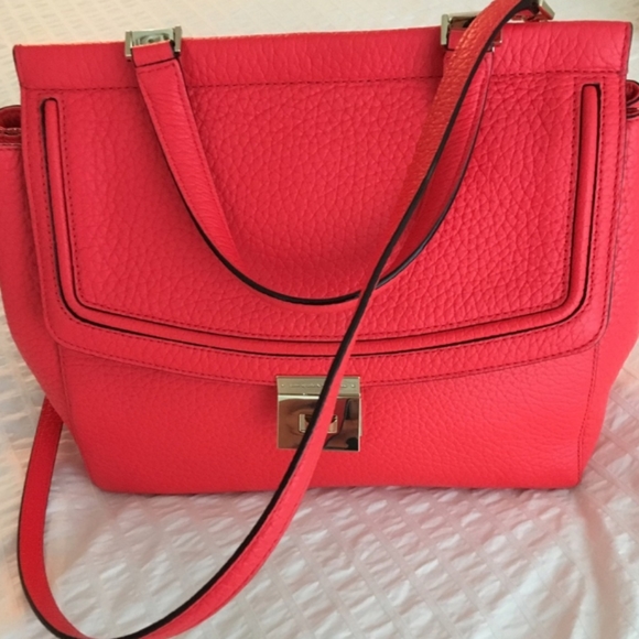 KATE SPADE LEATHER SATCHEL Coral - Picture 8 of 10